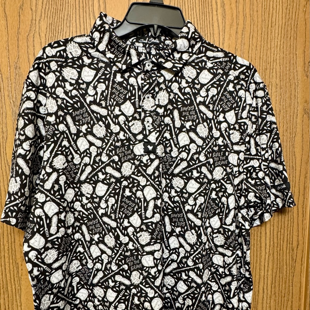 BAD BIRDIE X LIQUID DEATH BLACK POLO